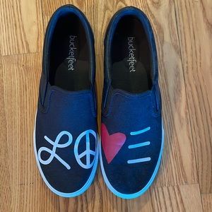 Bucket Feet LOVE slip on sneakers. Worn once.